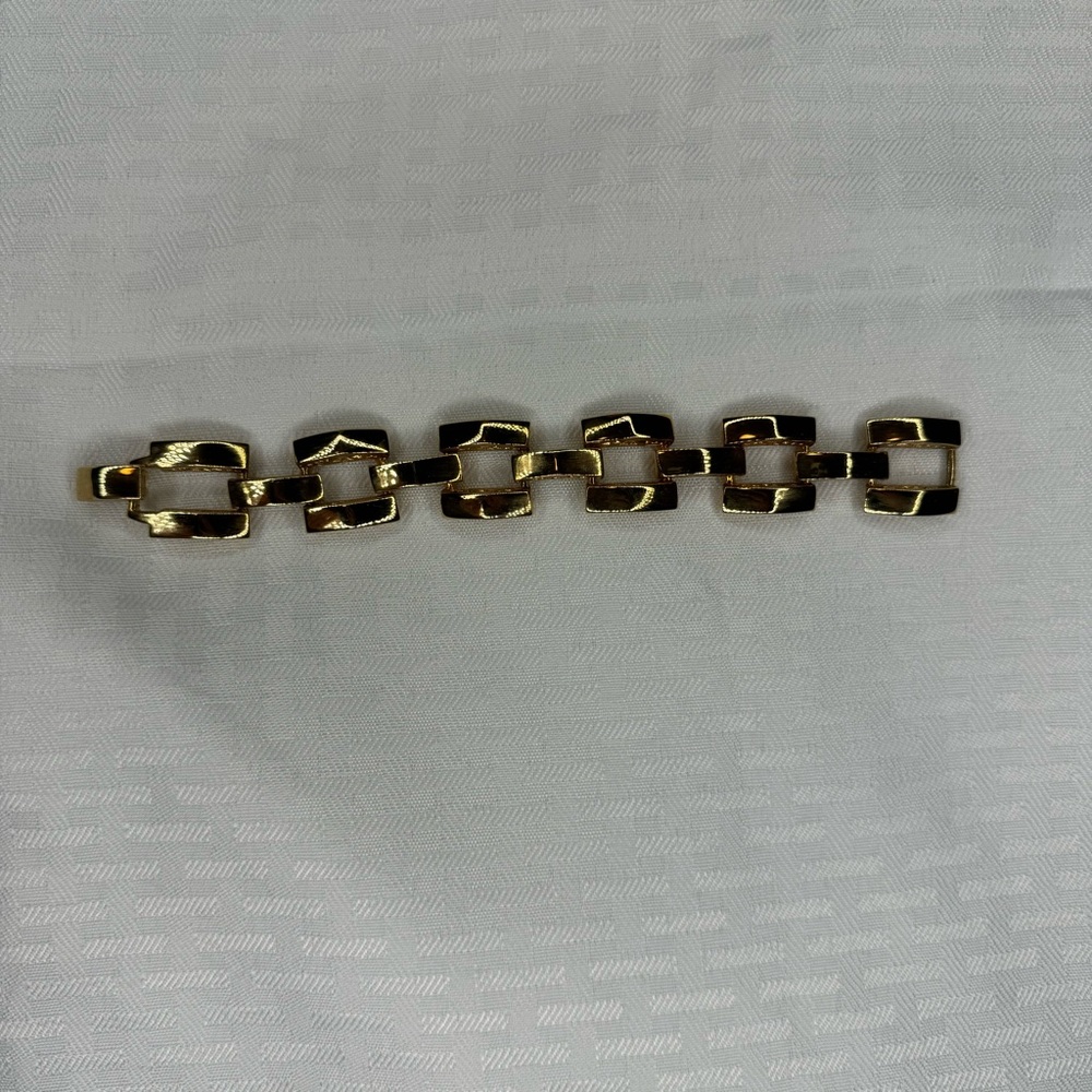 JBK camrose & kross gold tone square chain link bracelet clasp closure vintage